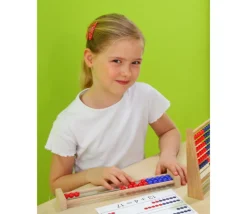 Tout Pour le Jeu Boulier bois 2 rangées rouge bleu 22.3 x 6 x 2.9 cm