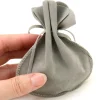 Tout Pour le Jeu Bourse petit Sac daim gris 10x12 cm