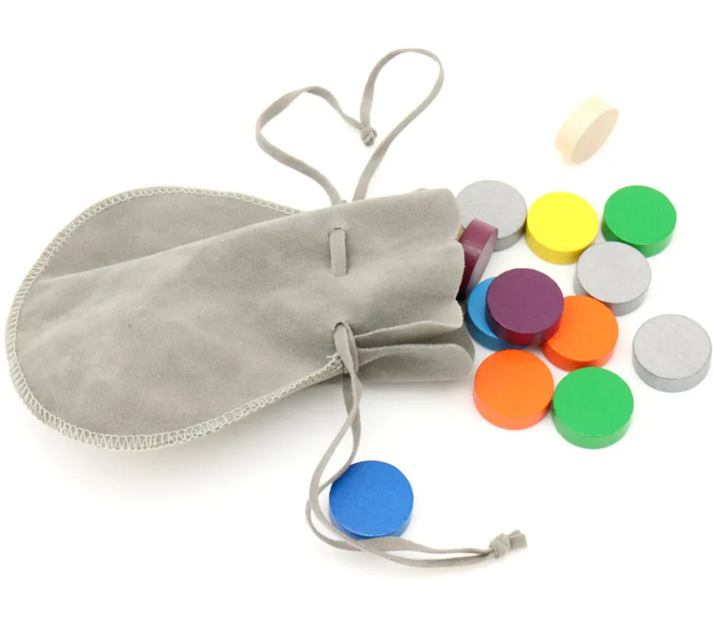 Tout Pour le Jeu Bourse petit Sac daim gris 10x12 cm