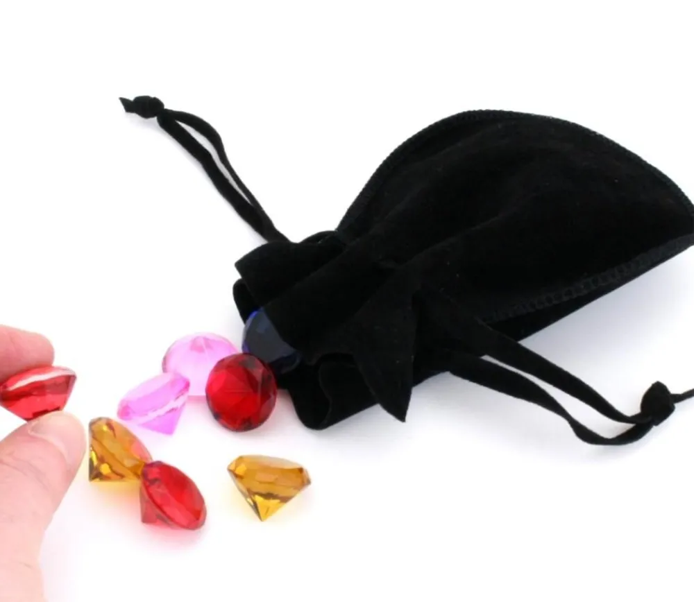 Tout Pour le Jeu Bourse petit Sac en daim noir 10x12 cm