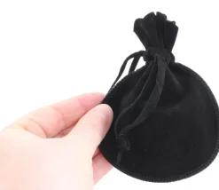 Tout Pour le Jeu Bourse petit Sac en daim noir 10x12 cm