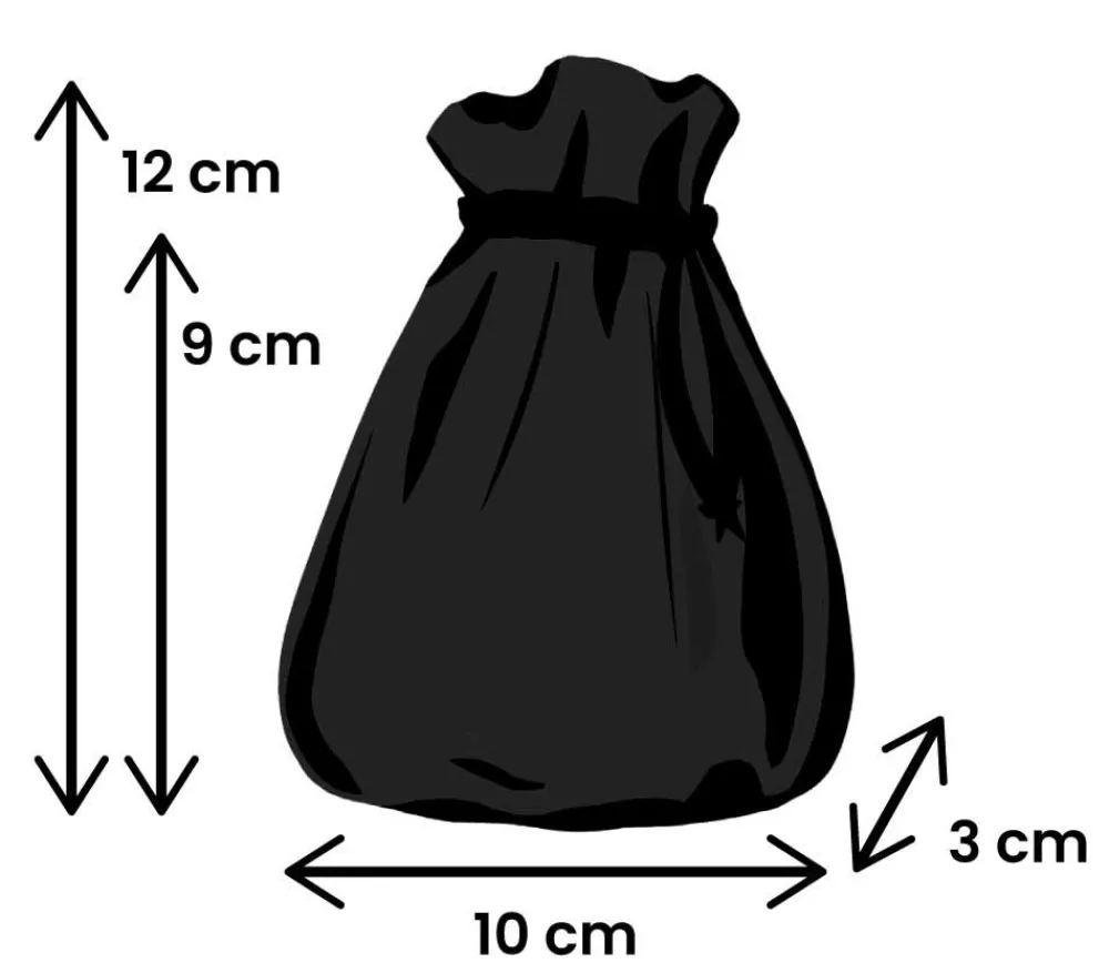 Tout Pour le Jeu Bourse petit Sac en daim noir 10x12 cm