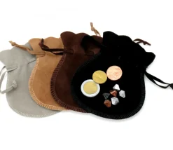 Tout Pour le Jeu Bourse petit Sac en daim noir 10x12 cm