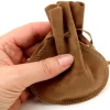 Tout Pour le Jeu Bourse petit Sac marron clair daim 10x12 cm