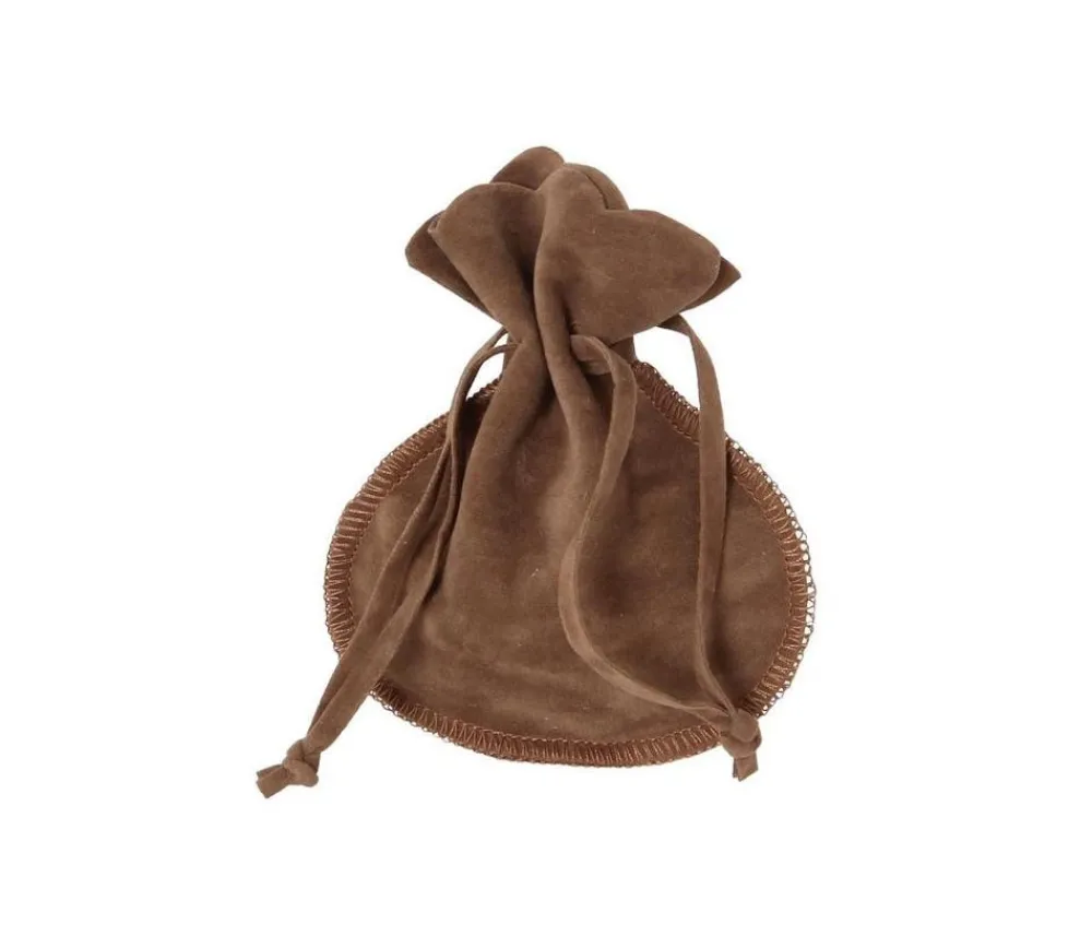 Tout Pour le Jeu Bourse petit Sac marron clair daim 10x12 cm