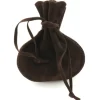 Tout Pour le Jeu Bourse petit Sac marron foncé daim 10x12 cm
