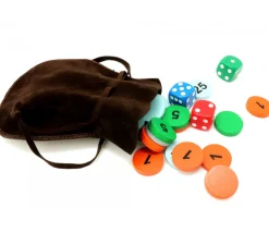 Tout Pour le Jeu Bourse petit Sac marron foncé daim 10x12 cm