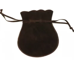 Tout Pour le Jeu Bourse petit Sac marron foncé daim 10x12 cm