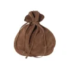 Tout Pour le Jeu Bourse sac 17 x 18 cm daim marron clair
