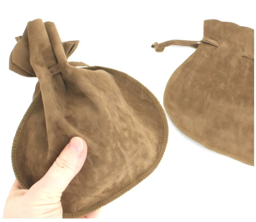 Tout Pour le Jeu Bourse sac 17 x 18 cm daim marron clair