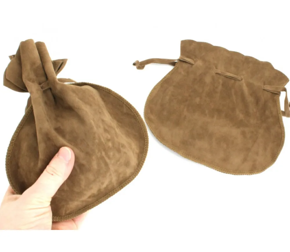 Tout Pour le Jeu Bourse sac 17 x 18 cm daim marron clair