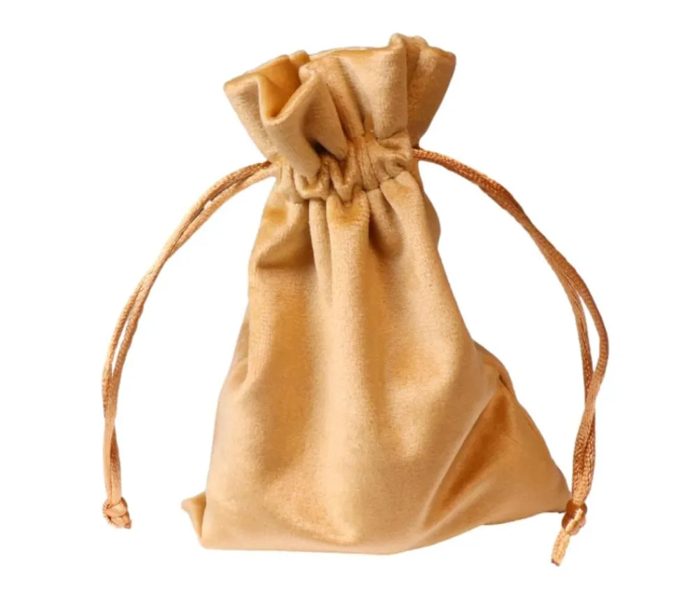Tout Pour le Jeu Bourse sac 11 x 15 cm velours ultra épais beige vide