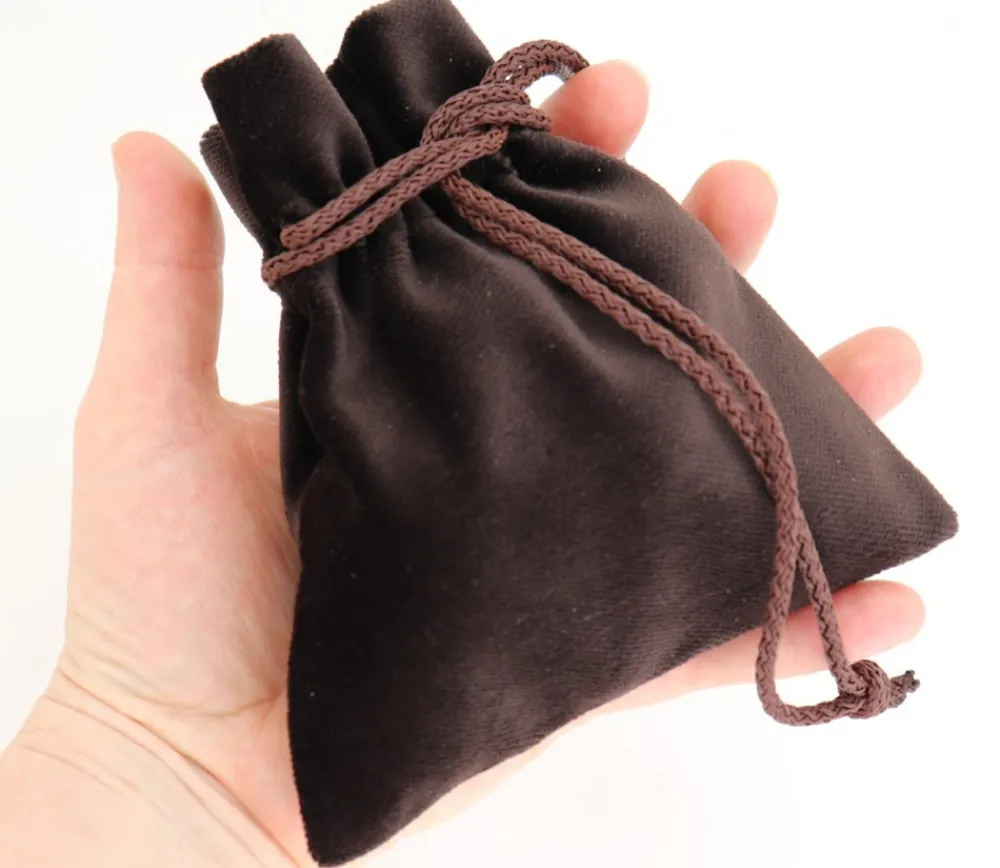 Tout Pour le Jeu Bourse sac 11 x 15 cm velours ultra épais brun vide