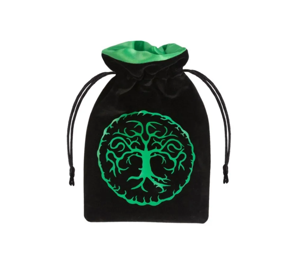 Tout Pour le Jeu Bourse Sac Forest 15x10 cm motif arbre de vie noir et vert