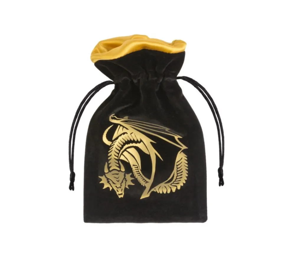 Tout Pour le Jeu Bourse sac noir Dragon golden doré 15 x 10 cm