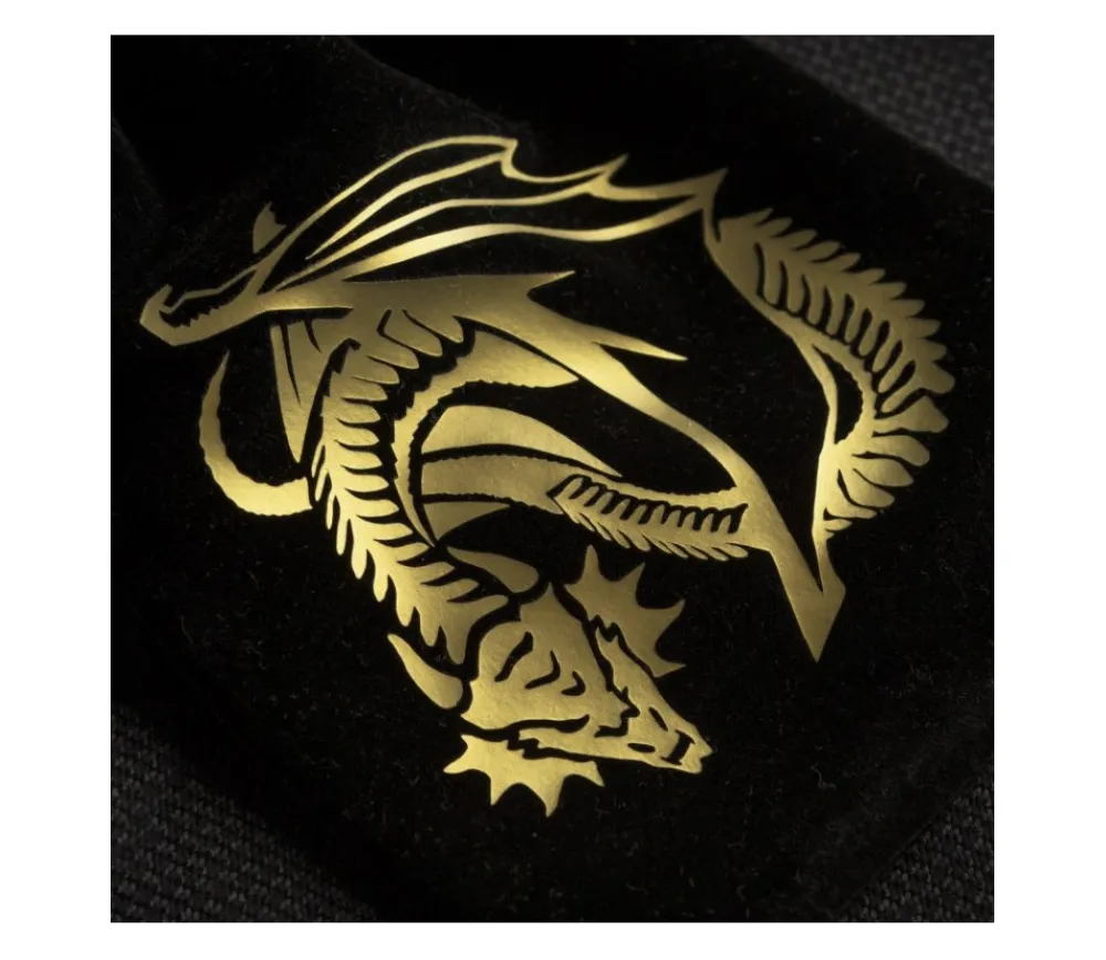 Tout Pour le Jeu Bourse sac noir Dragon golden doré 15 x 10 cm