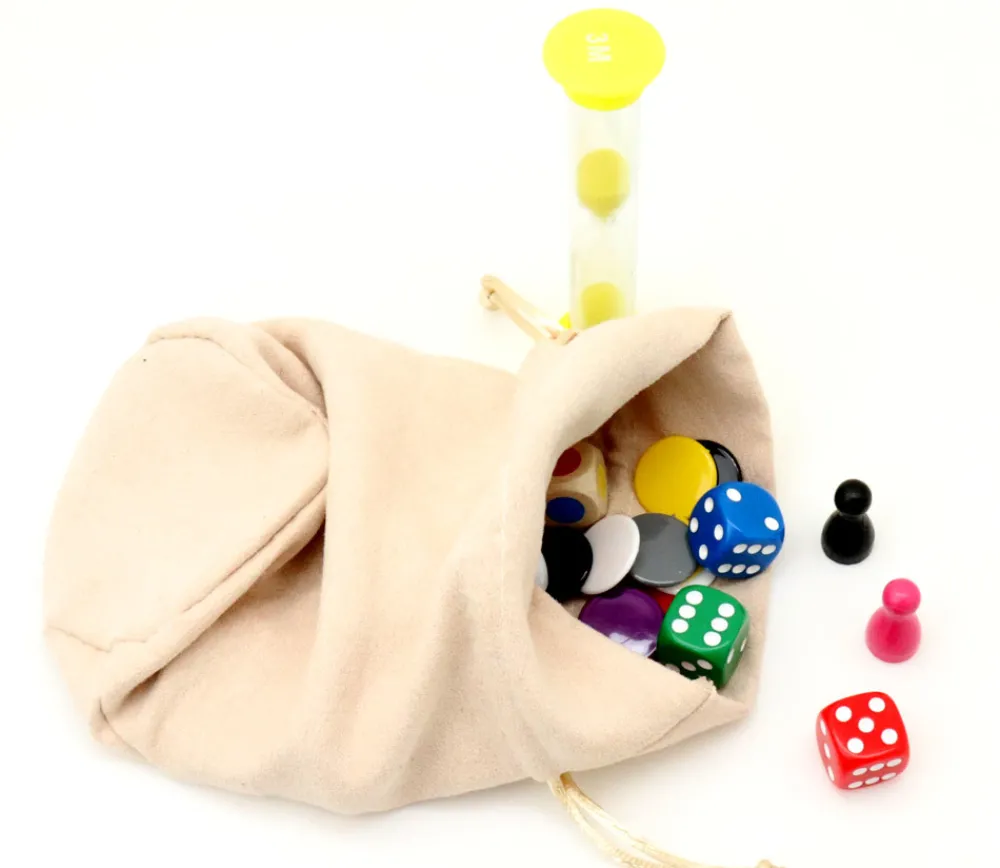 Tout Pour le Jeu Bourse Sac velours standard 165 x 125 mm beige