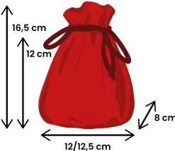 Tout Pour le Jeu Bourse Sac velours standard 165 x 125 mm rouge