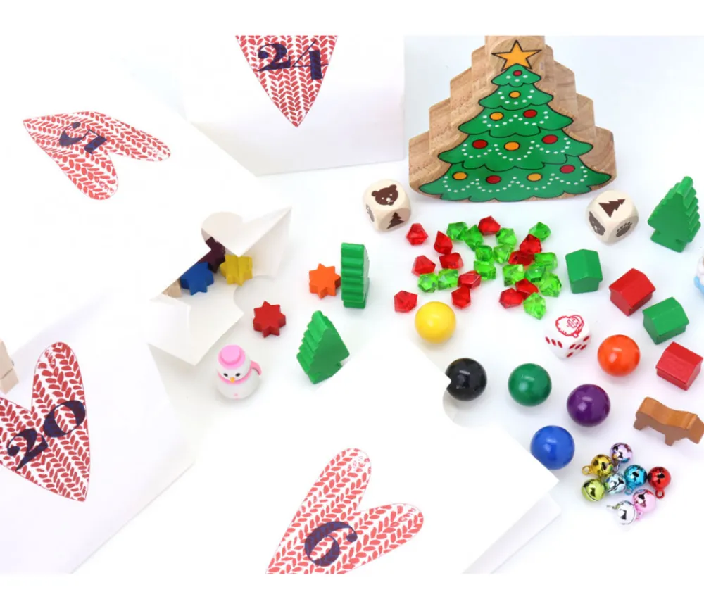 Tout Pour le Jeu Calendrier Avent : Guirlande de 24 sachets papier avec pince