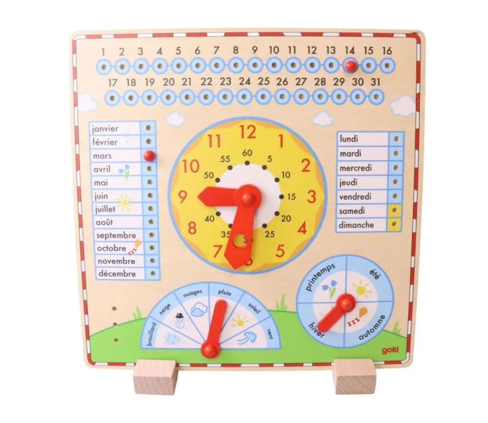 Tout Pour le Jeu Calendrier horloge en bois 35 cm