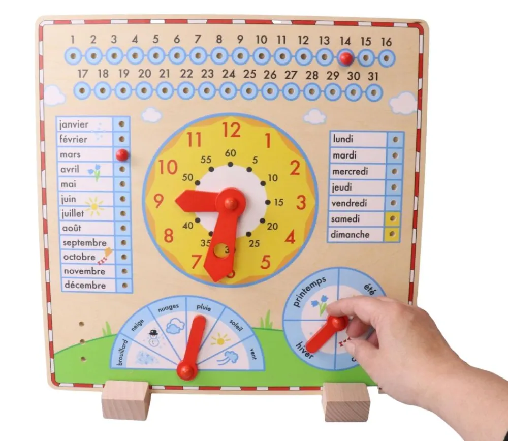 Tout Pour le Jeu Calendrier horloge en bois 35 cm