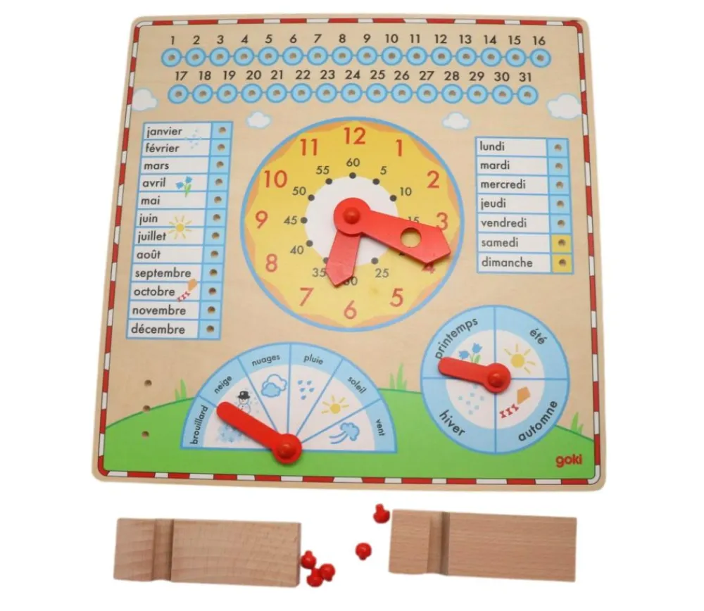 Tout Pour le Jeu Calendrier horloge en bois 35 cm