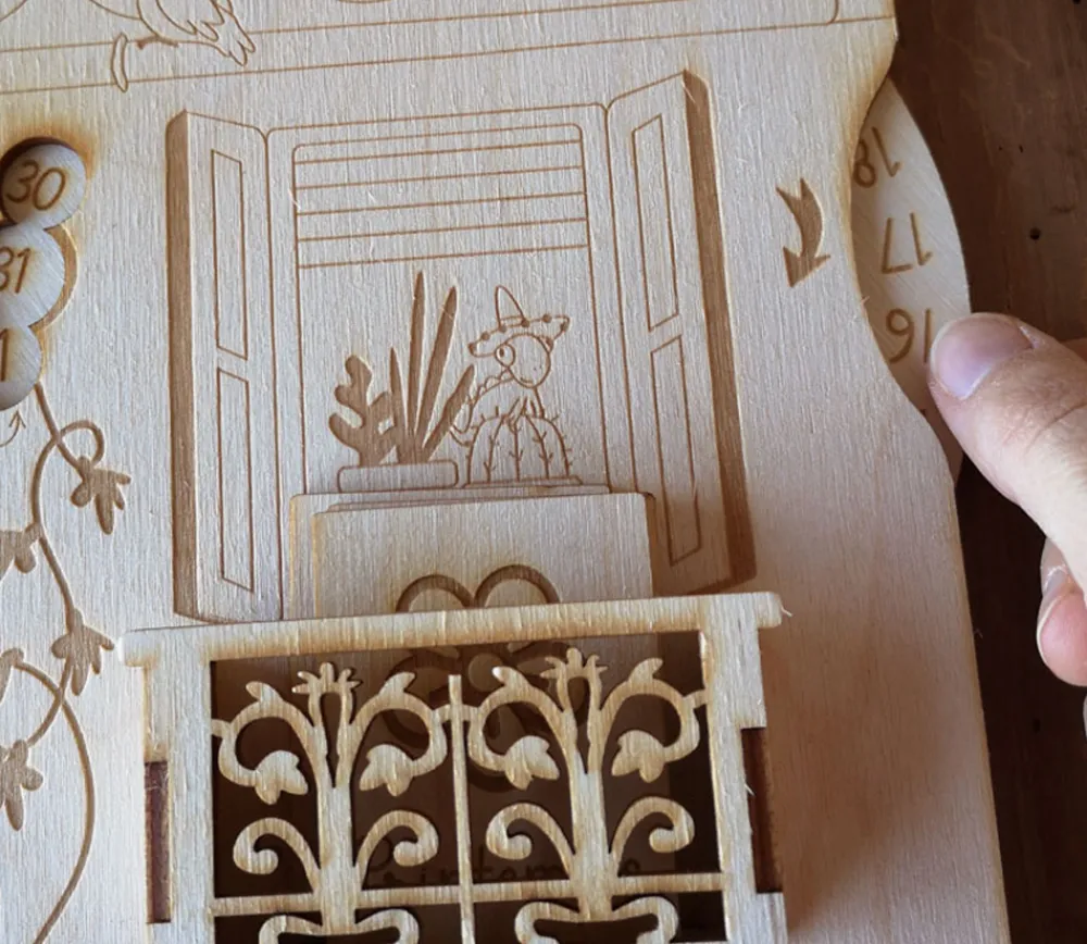 Tout Pour le Jeu Calendrier perpétuel maisonnette tout en bois pour enfants