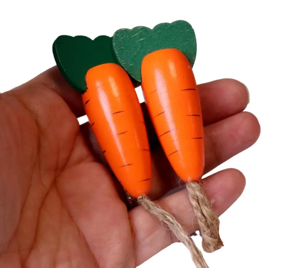 Tout Pour le Jeu Carotte en bois orange de 12 x 3 cm légume jouet