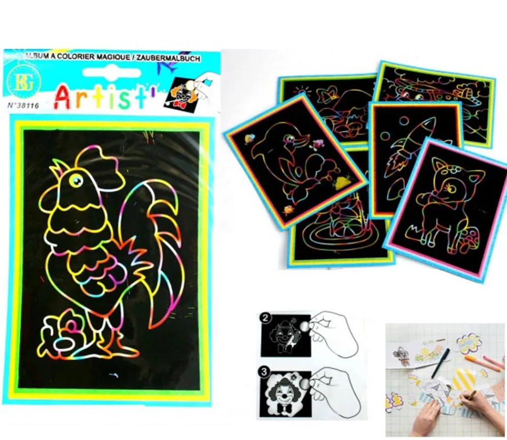 Tout Pour le Jeu Carte coloriage à gratter 17 x 13 cm