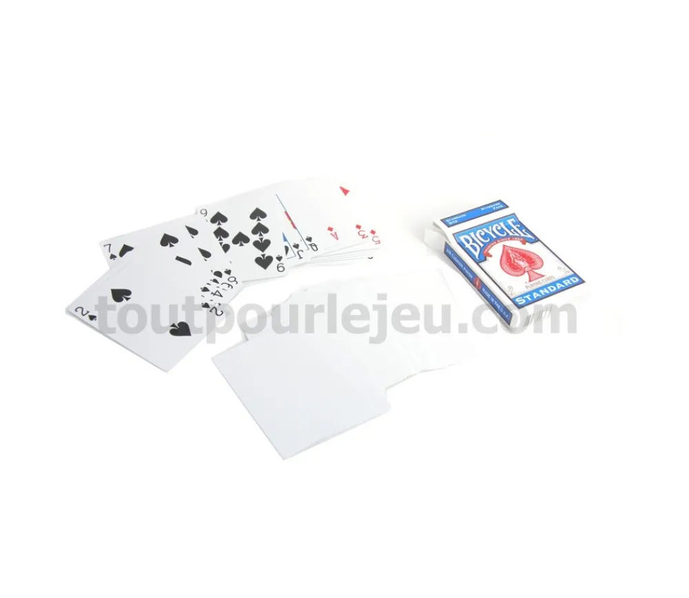 Tout Pour le Jeu Cartes à jouer recto avec figures et verso blanc magie Bicycle