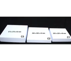 Tout Pour le Jeu C2C Boite carré avec cale - 260 x 260 x 43 mm - blanc avec sabot intérieur