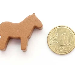 Tout Pour le Jeu Cheval 4 pattes dodu pion marron bois 25x28x10 mm