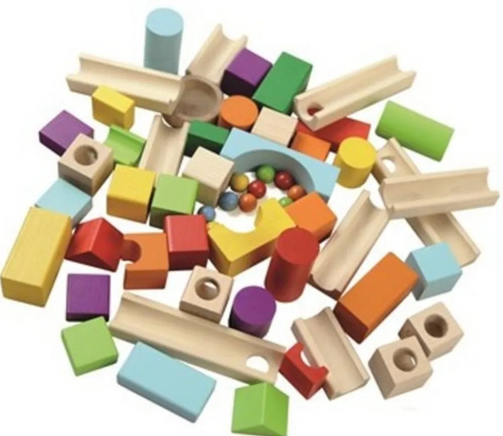 Enfant Tout Pour le Jeu Circuit de billes en bois 58 pièces