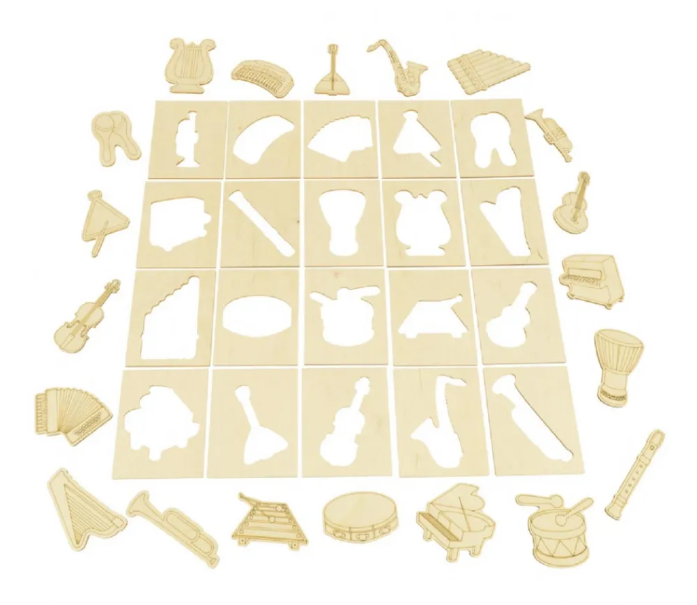 Tout Pour le Jeu Coffret 20 Instruments de musique en bois jeu