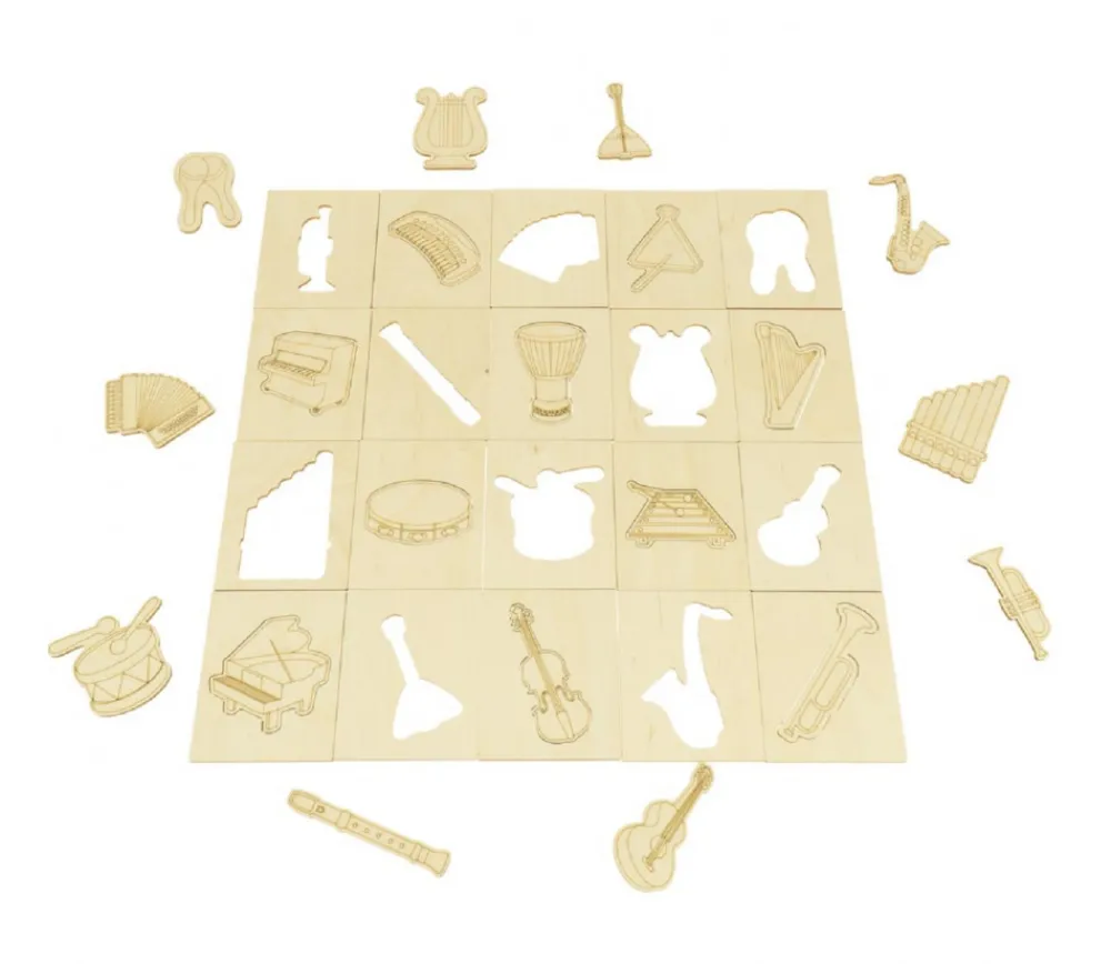 Tout Pour le Jeu Coffret 20 Instruments de musique en bois jeu