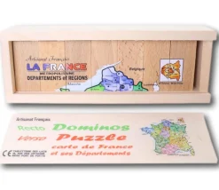 Tout Pour le Jeu Coffret 2 jeux : dominos et carte de France en bois