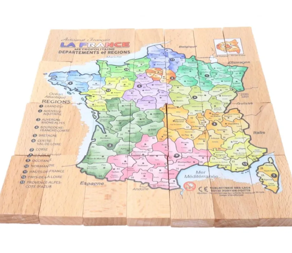 Tout Pour le Jeu Coffret 2 jeux : dominos et carte de France en bois