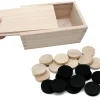 Tout Pour le Jeu Coffret 40 Pions bois pour jeu de dames 2.1 cm noir et naturel