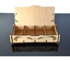 Tout Pour le Jeu Coffret bois 4 compartiments 24.5 x 12.5 x 6 cm Elven