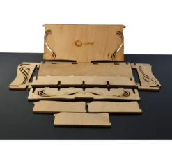 Tout Pour le Jeu Coffret bois 4 compartiments 24.5 x 12.5 x 6 cm Elven