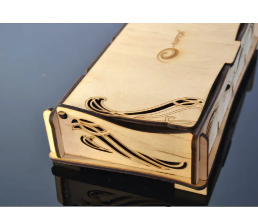 Tout Pour le Jeu Coffret bois 4 compartiments 24.5 x 12.5 x 6 cm Elven