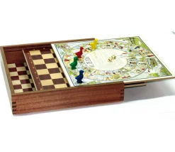 Tout Pour le Jeu Coffret bois 5 jeux vintage traditionnels