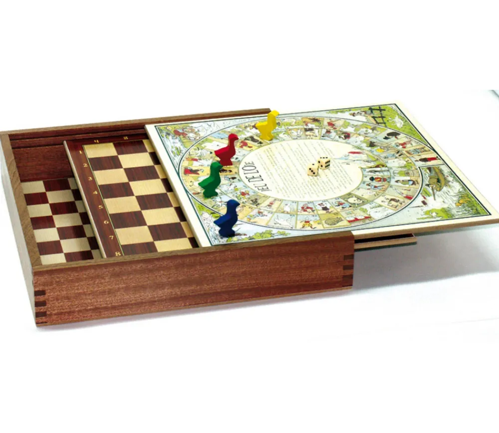 Tout Pour le Jeu Coffret bois 5 jeux vintage traditionnels