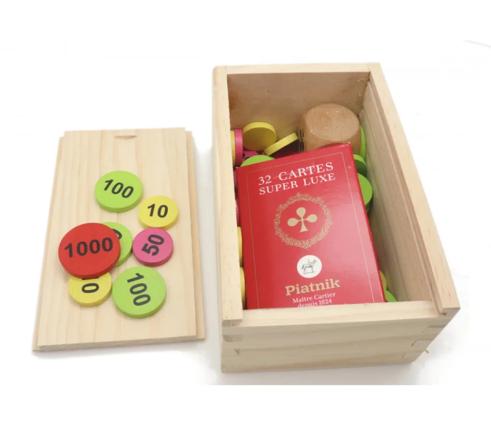 Tout Pour le Jeu Coffret bois avec glissière pour accessoires jeux 14 x 9 x 6.2 cm