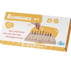 Tout Pour le Jeu Coffret échecs / Dames anglaises / Backgammon 30 cm en bois - 3 jeux en 1