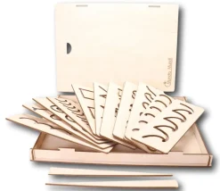 Tout Pour le Jeu Coffret de traçage 12 pochoirs en bois Montessori