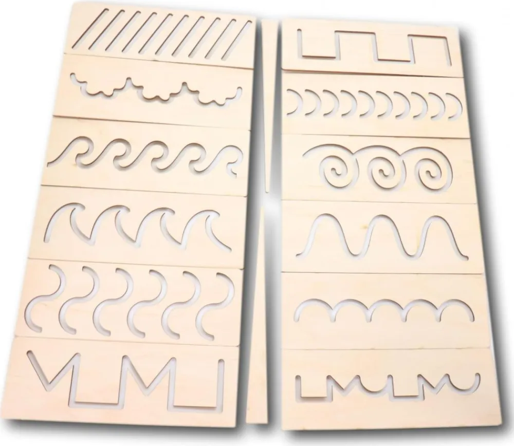 Tout Pour le Jeu Coffret de traçage 12 pochoirs en bois Montessori