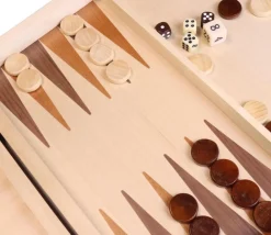 Tout Pour le Jeu Coffret Echecs-dames-backgammon en bois 29 cm marqueté