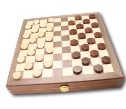 Tout Pour le Jeu Coffret Echecs-dames-backgammon en bois 29 cm marqueté