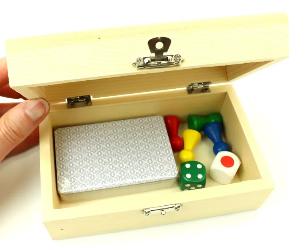 Tout Pour le Jeu Coffret en bois 15 x 9 x 6 cm avec charnières